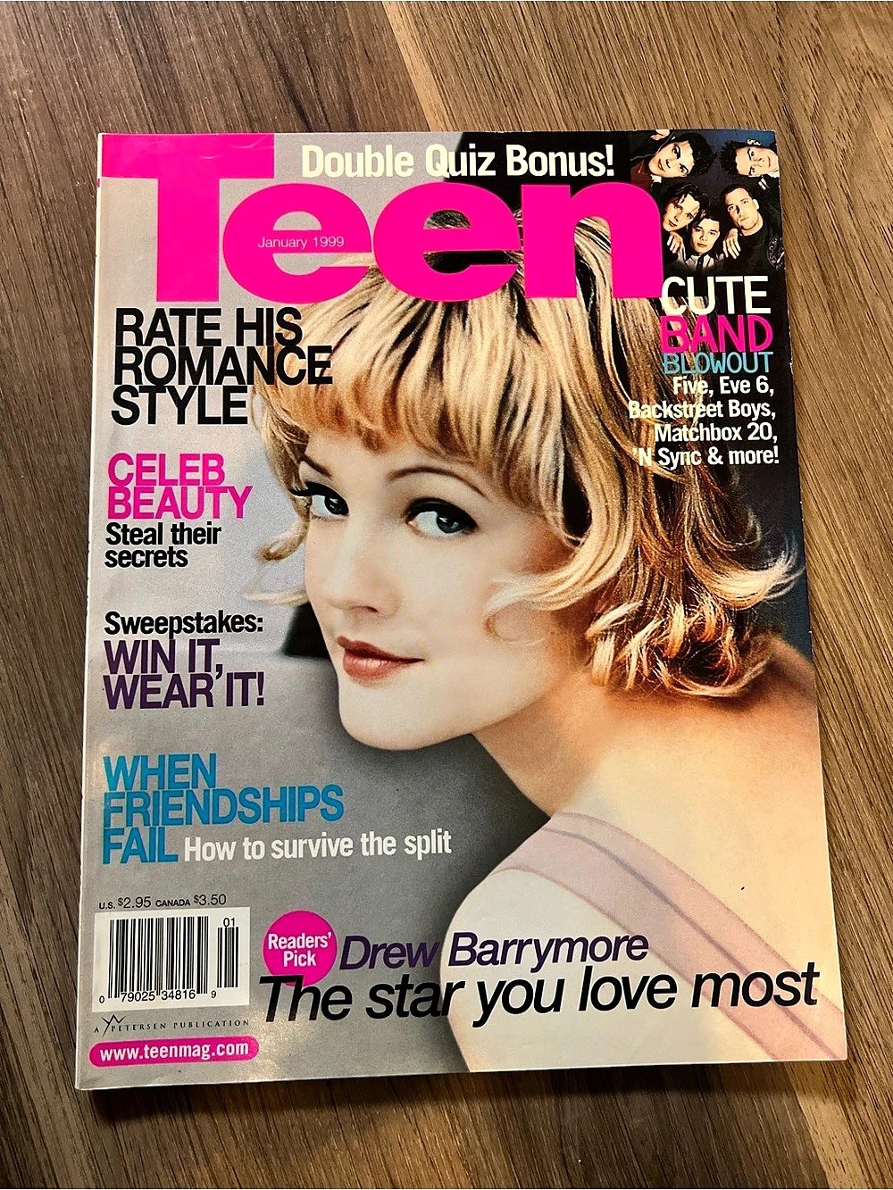 Vintage Teen magazine Drew Barrymore Cover January 1999